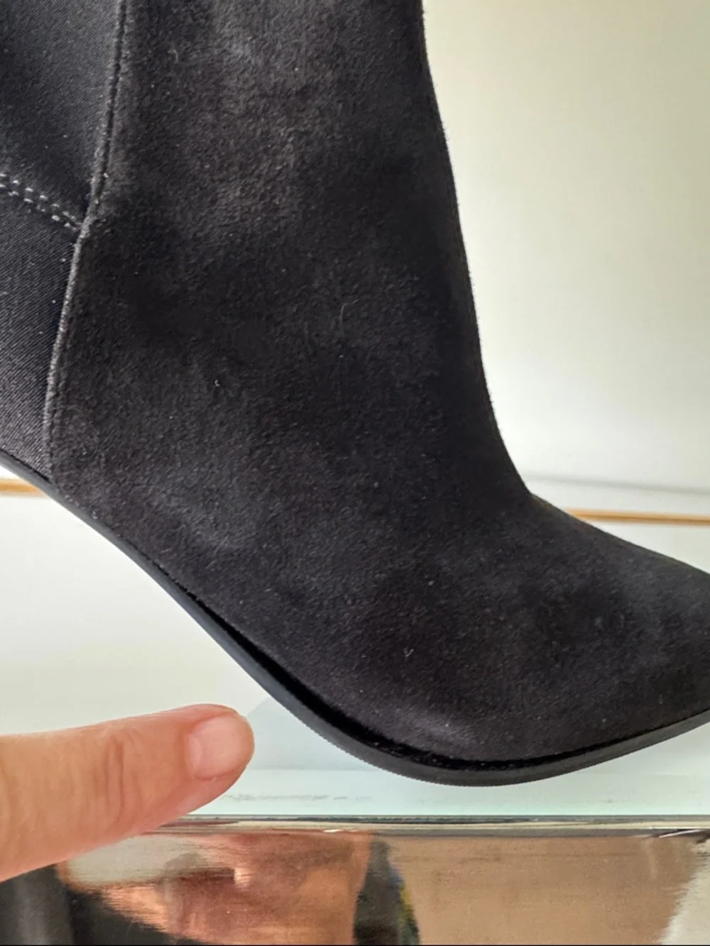 Stuart Weitzman Sue Suede Ankle Boots Black Size 5.5 - Picture 11 of 12